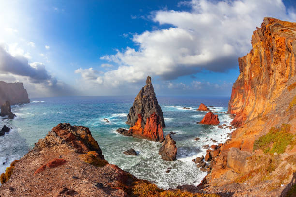 natural complex of lava rocks in the northwest corner of the island of Madeira; Portugal