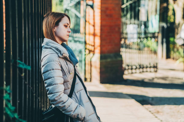 istock Depressed woman feeling lost in London 2188891348
