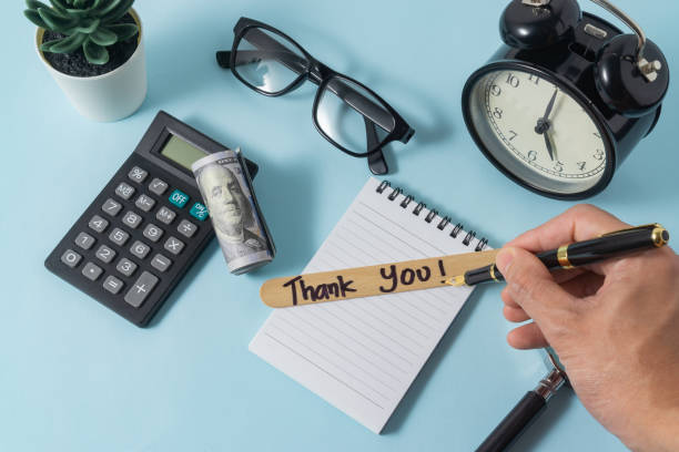 istock Motivational words for personal development, thank you, inspirational handwriting on ice cream stick 2188892762