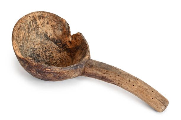 istock Old vintage wooden ladle with short handle and deep scoop 2188894147