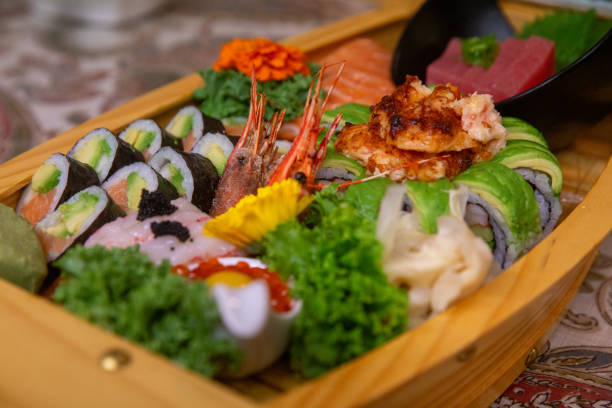 istock Japanese Sushi Boat 2188894329
