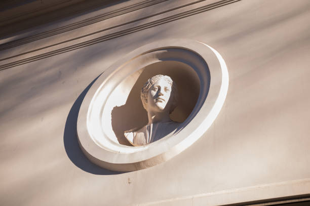 A keystone face on an arch in Budapest
