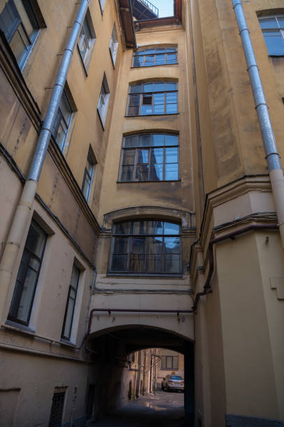 istock View of the old building with windows 2188901399