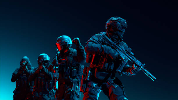 Tactical Precision: SWAT Team on a High-Stakes Mission stock photo