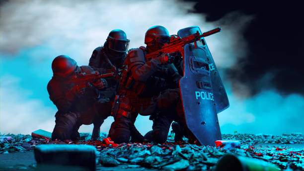 istock Tense Moments: Tactical Team Under Pressure in a Chaotic Scene 2188905902