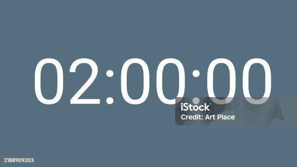 Minimalistic Timer Display Showing Two Hours With White Digits Stock ...
