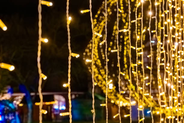 istock Twinkling lights create a festive atmosphere during the evening celebration in an outdoor venue 2188910066