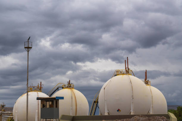 istock Tanks in a petroleum refinery, gas processing industry 2188911539