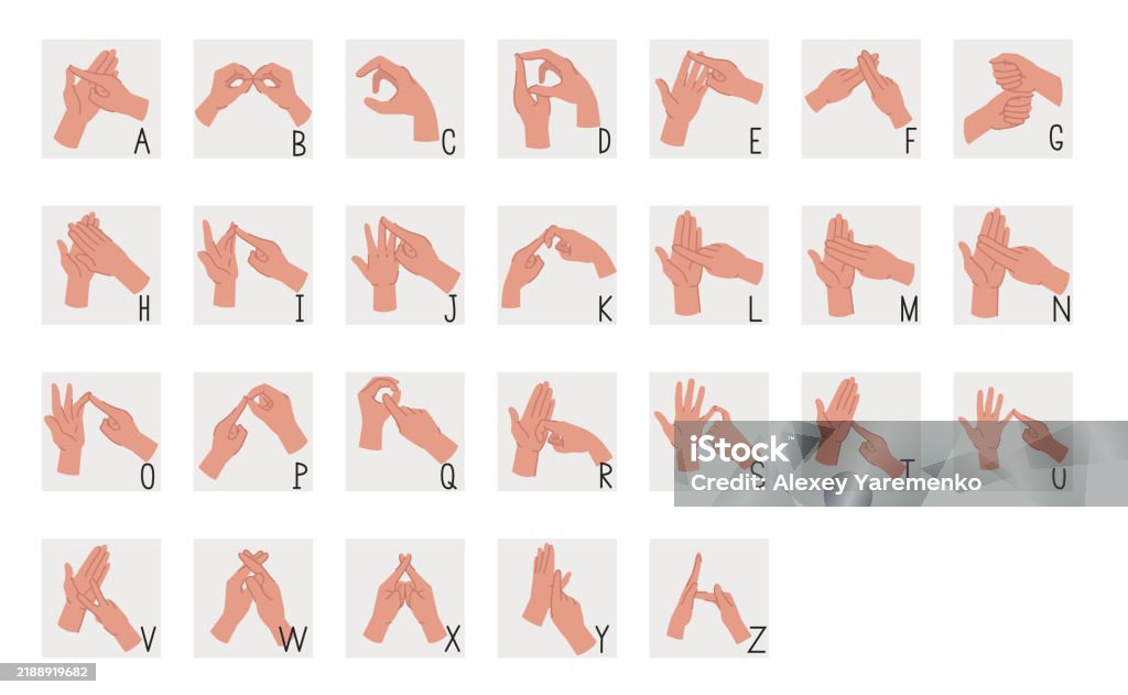 Sign Language In British British Sign Language Alphabet Educational Banner With Hands Showing ...