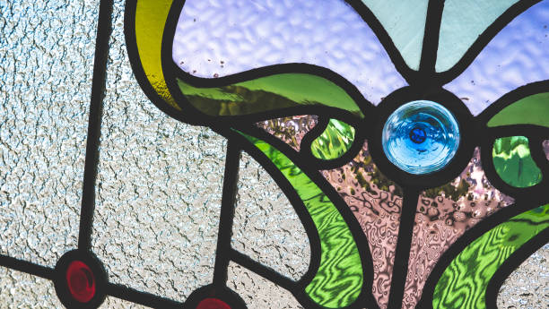 istock Stained glass window close up colours mosaic 2188922694