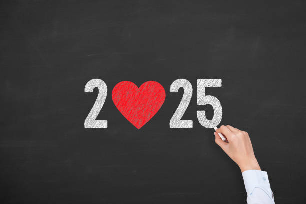 istock New Year 2025 with Heart Shape on Blackboard Background 2188929136