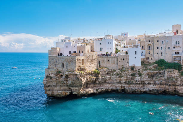 istock Explore the breathtaking coastal cliffs of Puglia, Italy, under a bright blue sky 2188934688
