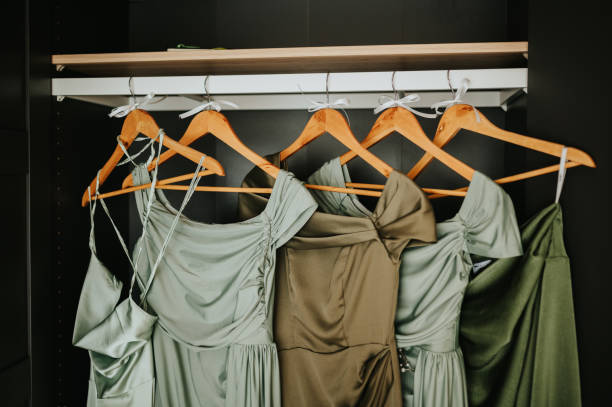 istock Hanging bridesmaid dresses 2188945042