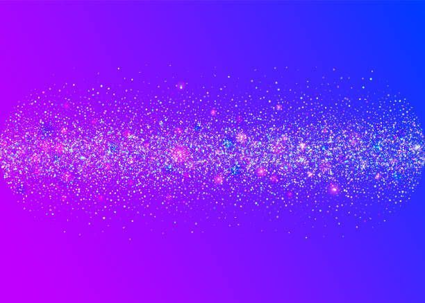 istock Neon Tinsel. Digital Poster. Happy Concept. Pink Disco Sparkle. Festive Paper. Falling Dust. Glare Abstract Illustration. Rainbow Effect. Blue Neon Tinsel 2188945787
