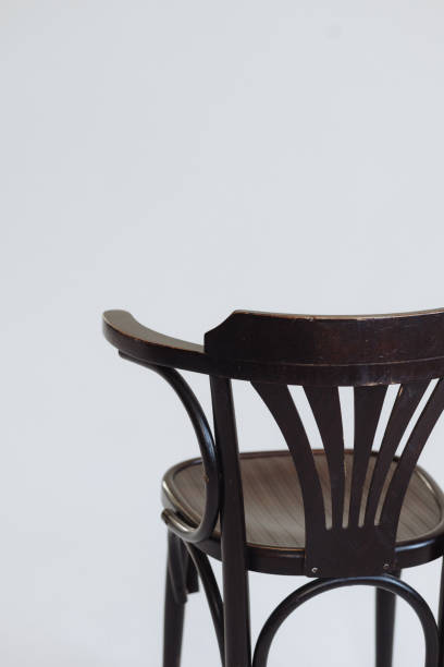 istock Wooden black chair on white background 2188948583