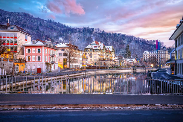 istock Town of Thun and Aare river evening scenic view 2188959367