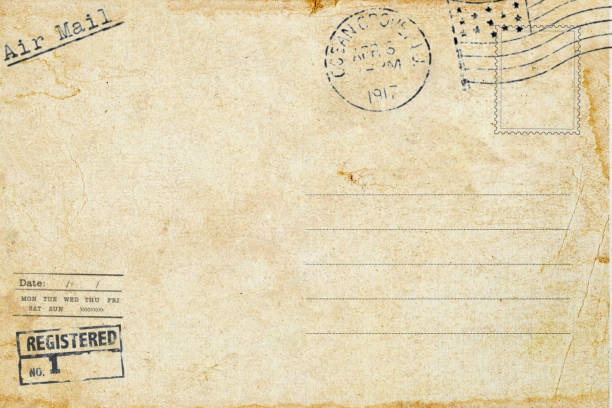 A Blank Vintage Postcard Isolated on a White Background