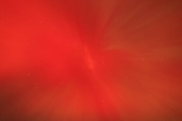 Red aurora crown over Northumberland