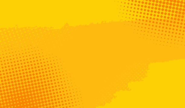 latar belakang halftone berwarna oranye dan kuning cerah. pola efek titik halftone. latar belakang dengan tekstur putus-putus. ilustrasi vektor - buku komik ilustrasi stok