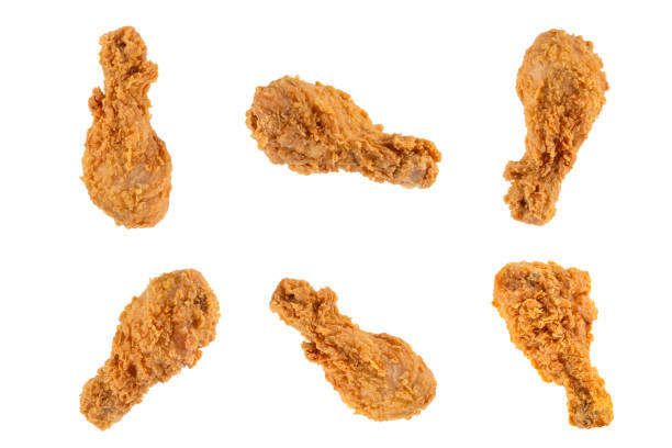 istock Delicious and crispy fried chicken legs on white background 2188970613