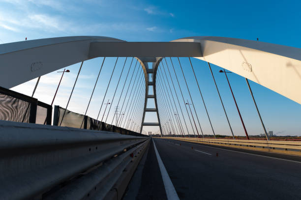 istock Symmetrical view of the Pentele Bridge structure 2188972951