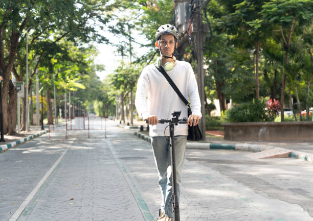 istock Commuting to work with bicycle. Modern environmental conservation people use eco transportation in city. City life sustainable lifestyle. 2188974240
