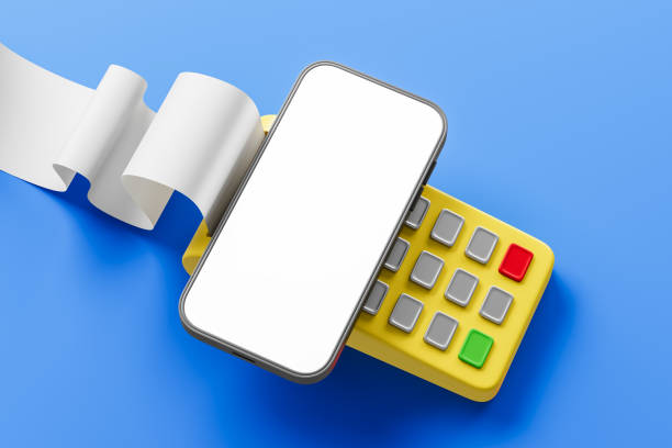 istock POS terminal with smartphone and bill. Mockup copy space 2188978688