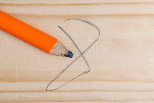 Pencil on white background - macro