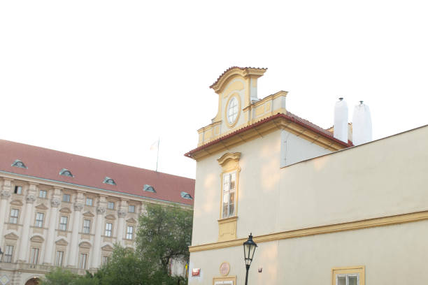 istock There is a large white building that features a clock tower on its top 2188984246