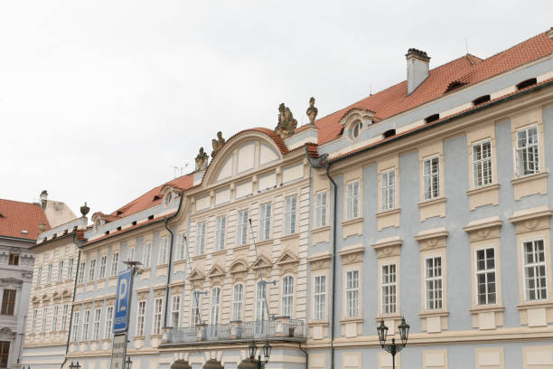 istock Charming buildings with bright red roofs are lined up neatly 2188986491