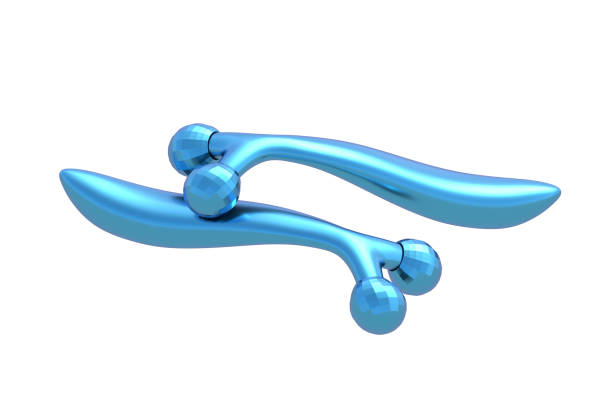 istock Two ball face rollers isolated on white background. Metal massager. Cosmetic accessories. Skincare tool. 3d render 2188987567