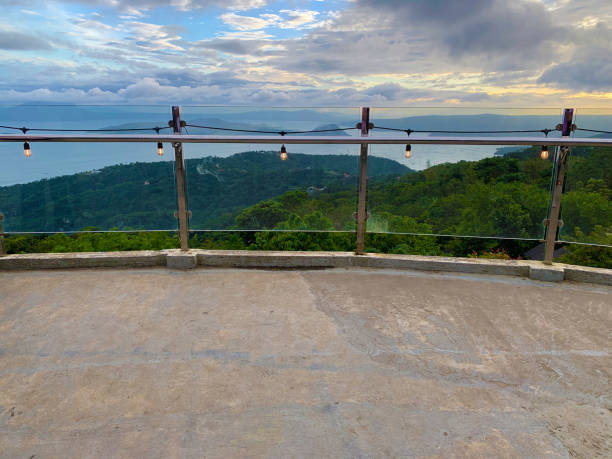 view deck of taal volcano on a lake