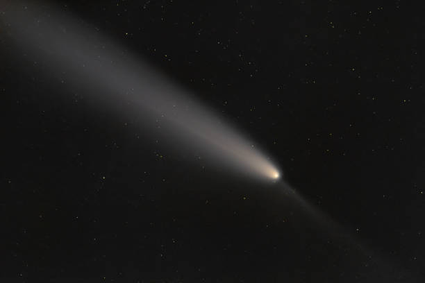 blue comet on the space with colorful nebula