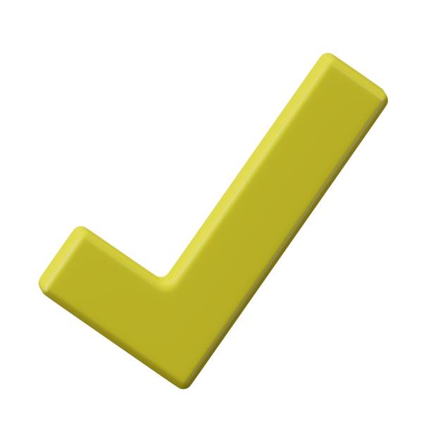 istock Yellow 3D Check Mark Isolated on White Background,Approval and Validation Concept 2188994388