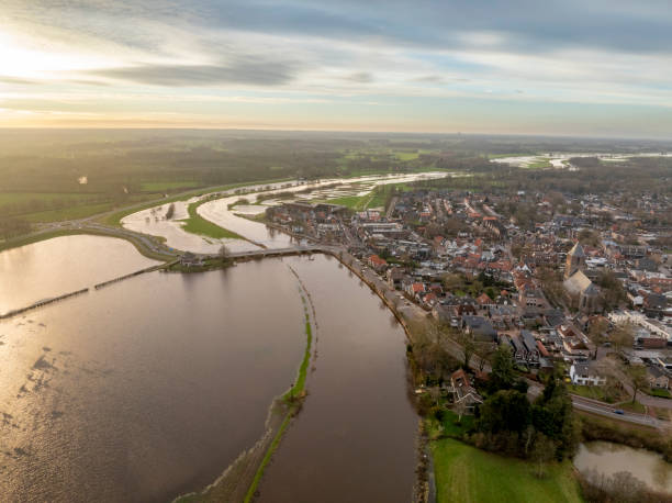 istock Vecht river high water level flooding at Dalfsen 2188998291