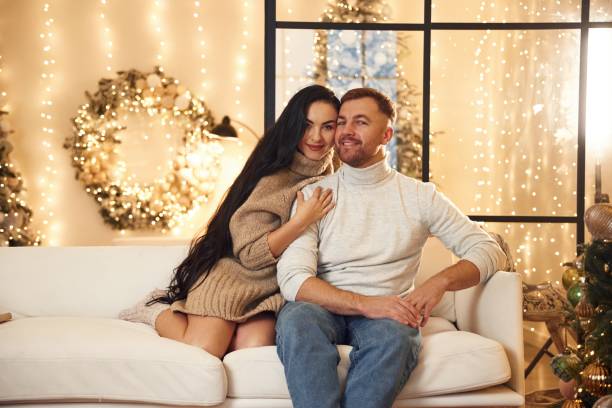 istock Couple is celebrating new year indoors together 2188998533