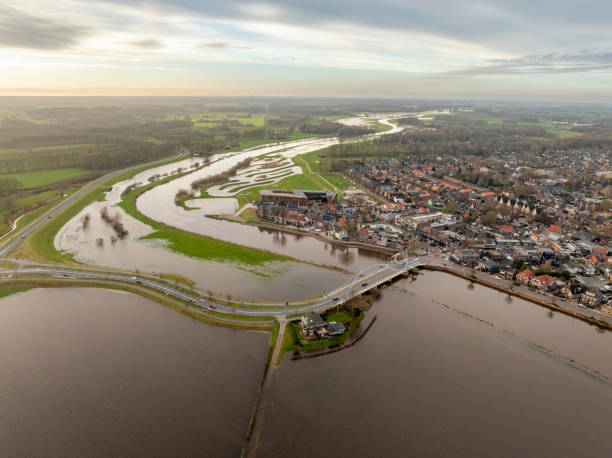 istock Vecht river high water level flooding at Dalfsen 2188998561