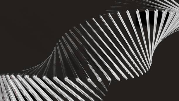 istock 3D render of abstract chrome geometric elements with a futuristic Y2K aesthetic. 2189000647