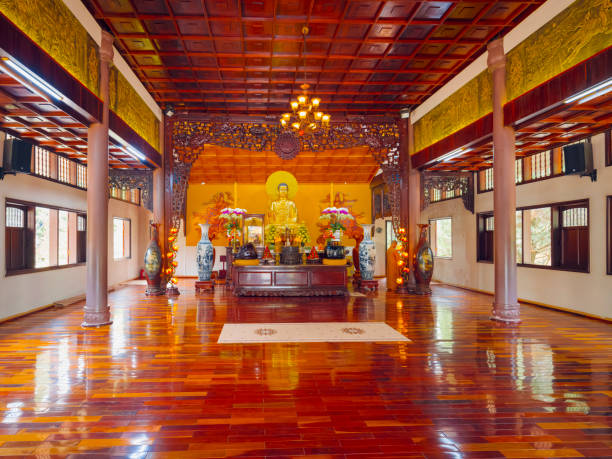 Hong Kong, China - January 1, 2020: Po Lin Monastery on The Big Buddha complex in the first day of the new year in Lantau island, Hong Kong, China, Asia.
