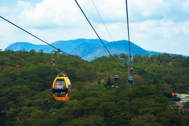 Dalat Cable Car at Robin Hill, Truc Lam. Vietnam