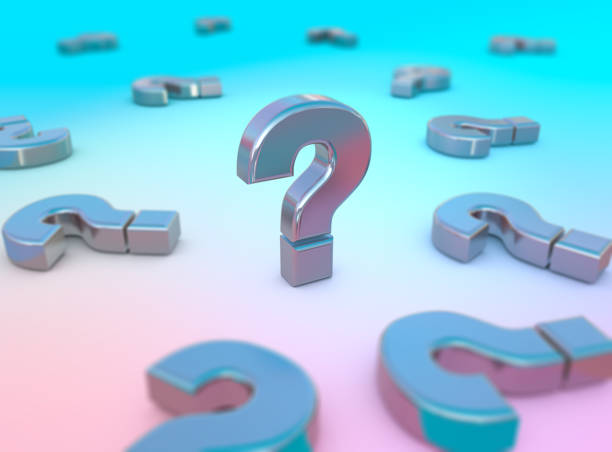 istock Metallic Question Mark Symbols On Blue And Pink Background 2189007201