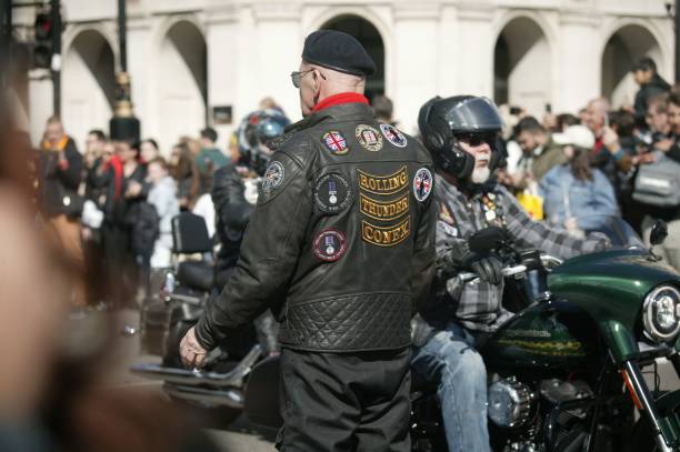 London, United Kingdom – April 07, 2023: Motorcycle ride in London honoring Queen Elizabeth and Gavin Harry Wragg