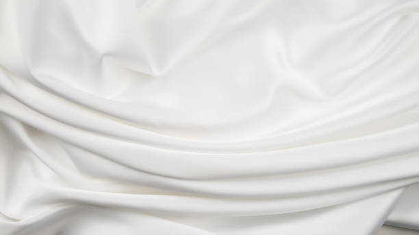 istock White Satin Silky Cloth. Fabric Textile Drape with Crease Wavy Folds with Soft Waves. Luxurious background design. 2189008593