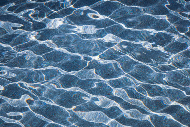 istock refelction an ripples on the water in the pool, color background 2189011222