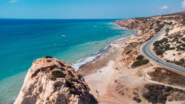 istock Scenic coastal road and beach in Cyprus 2189013982