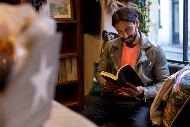 Enjoying a book in a Book Store