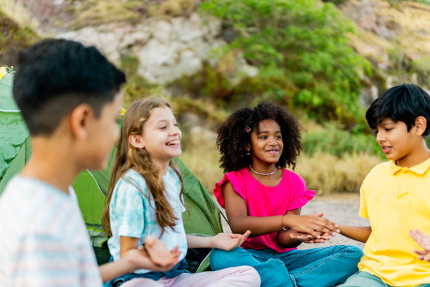 istock Child friends playing during summer camp outdoors 2189015719