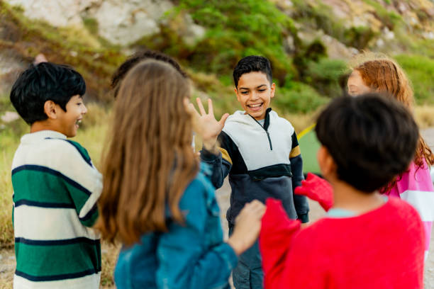 istock Child friends playing during summer camp outdoors 2189016130