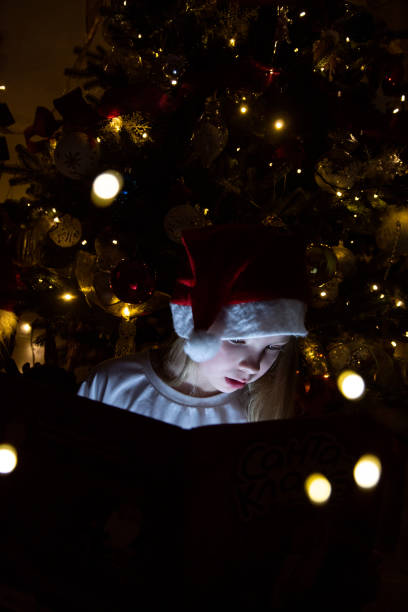 istock little girl in christmas tree 2189017818