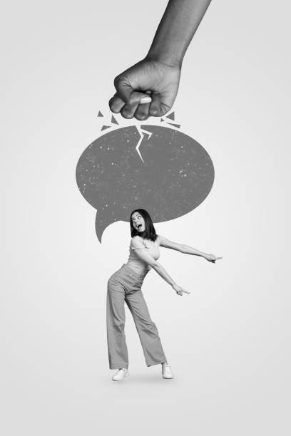 istock Collage photo funky youngster lady dancing finger point empty space looking curious cracked chatterbox speech isolated on white color background 2189021844